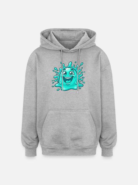 Cheerful Water Splash Cartoon - Oversized Unisex Hoodie - heather grey