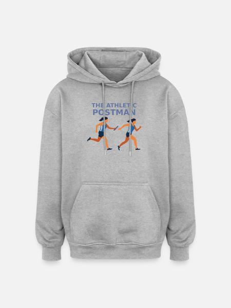 Athletischer Postbote Staffellauf - Oversized Unisex Hoodie - Grau meliert