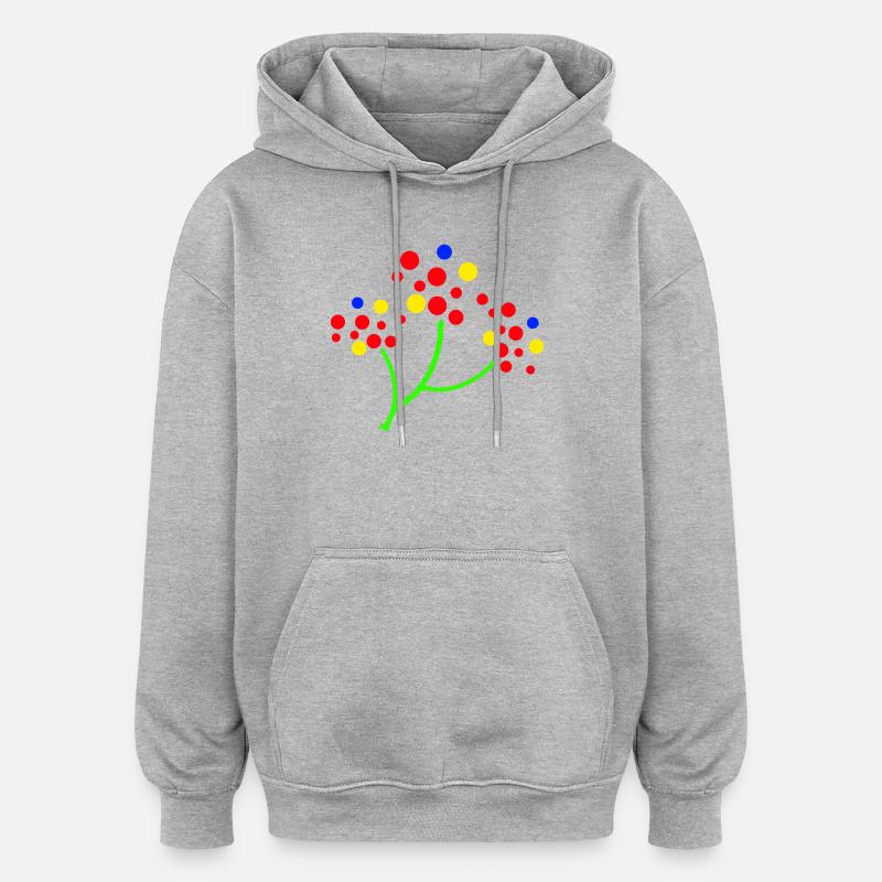 Explosion de l’arbre à points néon - Sweat à capuche oversize unisexe - gris chiné