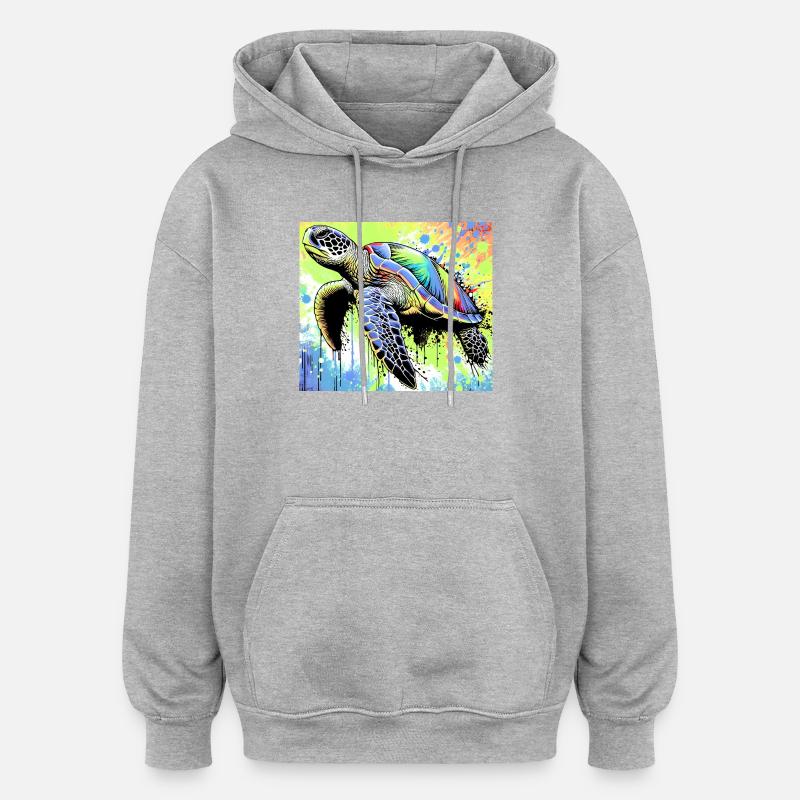 turtle - Oversized Unisex Hoodie - heather grey