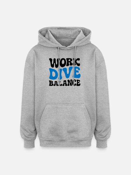 Work Dive Balance Taucher-Geschenk - Oversized Unisex Hoodie - Grau meliert
