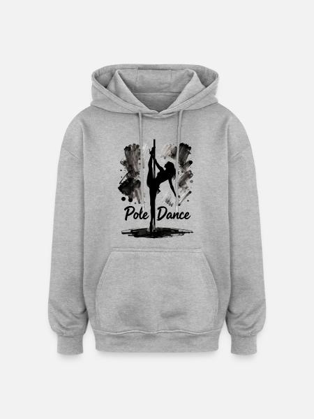Pole Dance Silhouette – Aesthetic Art - Oversized Unisex Hoodie - heather grey