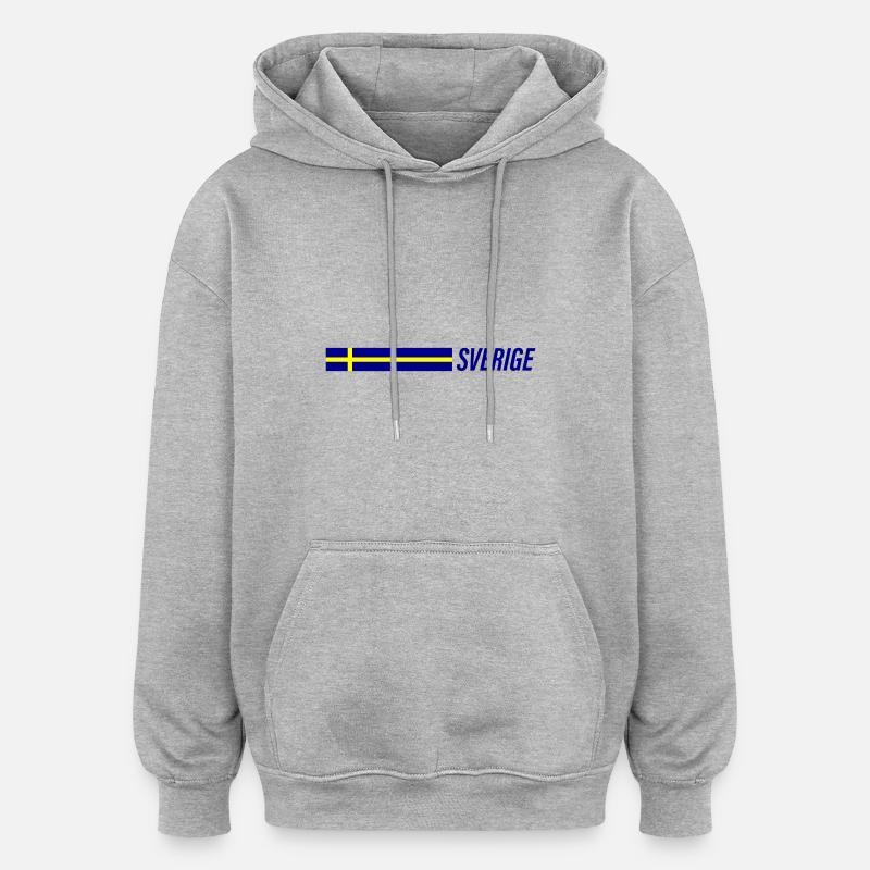 Équipe de la Suède - Sweat à capuche oversize unisexe - gris chiné