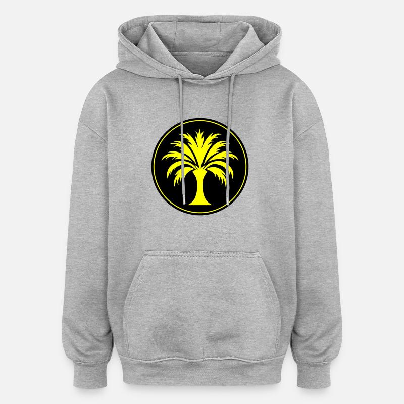 Palme Symbol - Oversized Unisex Hoodie - Grau meliert