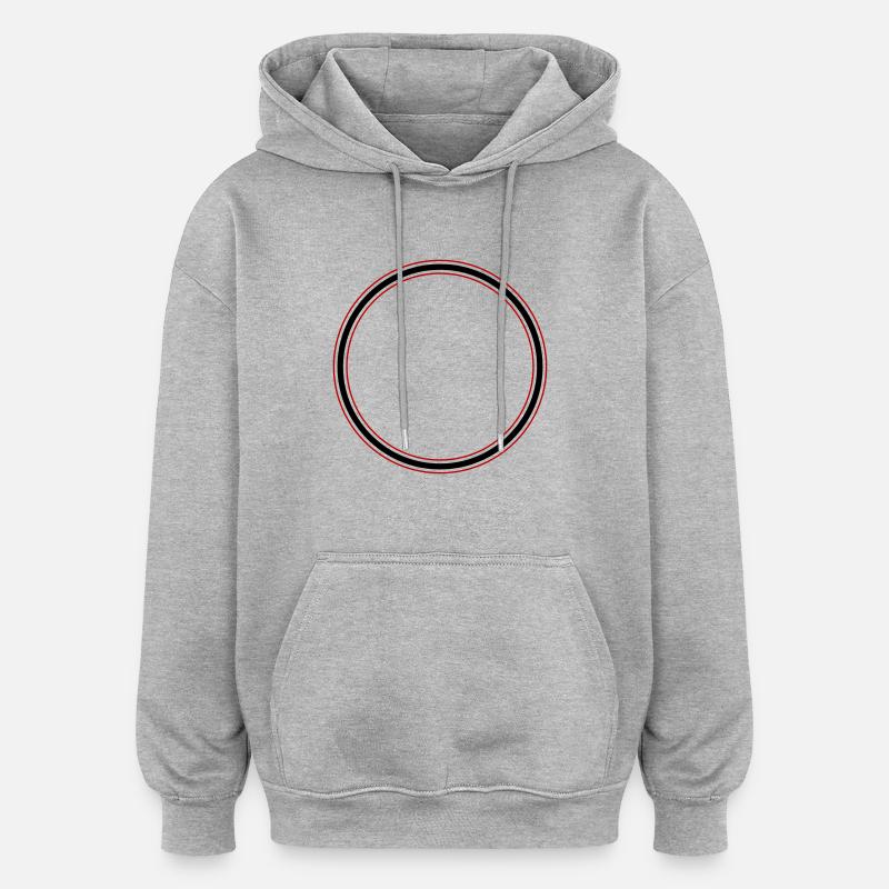 Icône de cercle - Sweat à capuche oversize unisexe - gris chiné