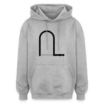 Sciure-scie à feuillage-scie artisanale - Sweat à capuche oversize unisexe - gris chiné - Devant - Noah (186cm)