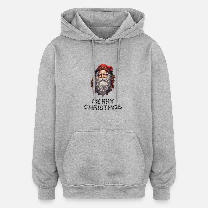 Père Noël - Marry Christmas - Sweat à capuche oversize unisexe - gris chiné