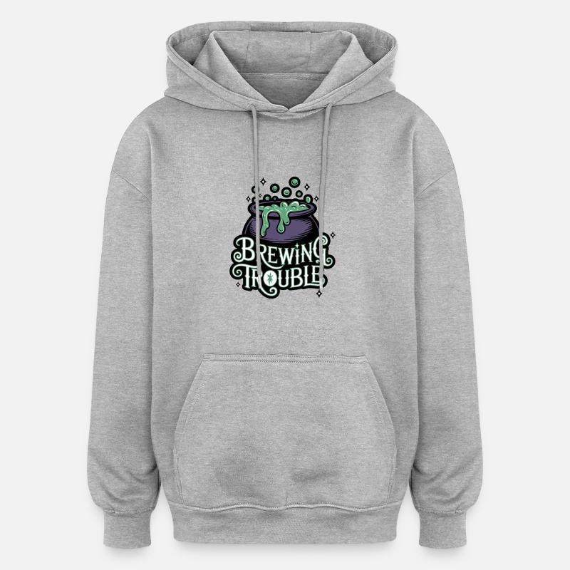 Hexenkessel – Problème de brassage - Sweat à capuche oversize unisexe - gris chiné