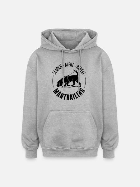 MANTRAILING Dog Sports Search Dogs Dog Dog - Oversized Unisex Hoodie - heather grey