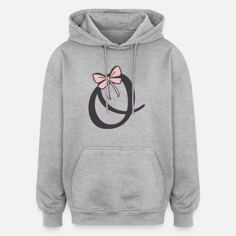 Lettre initiale O Ruban - Sweat à capuche oversize unisexe - gris chiné