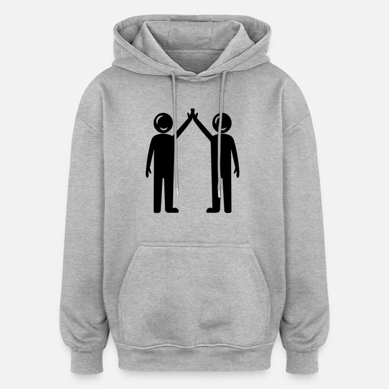 Freundschaft Beste Freunde - Oversized Unisex Hoodie - Grau meliert