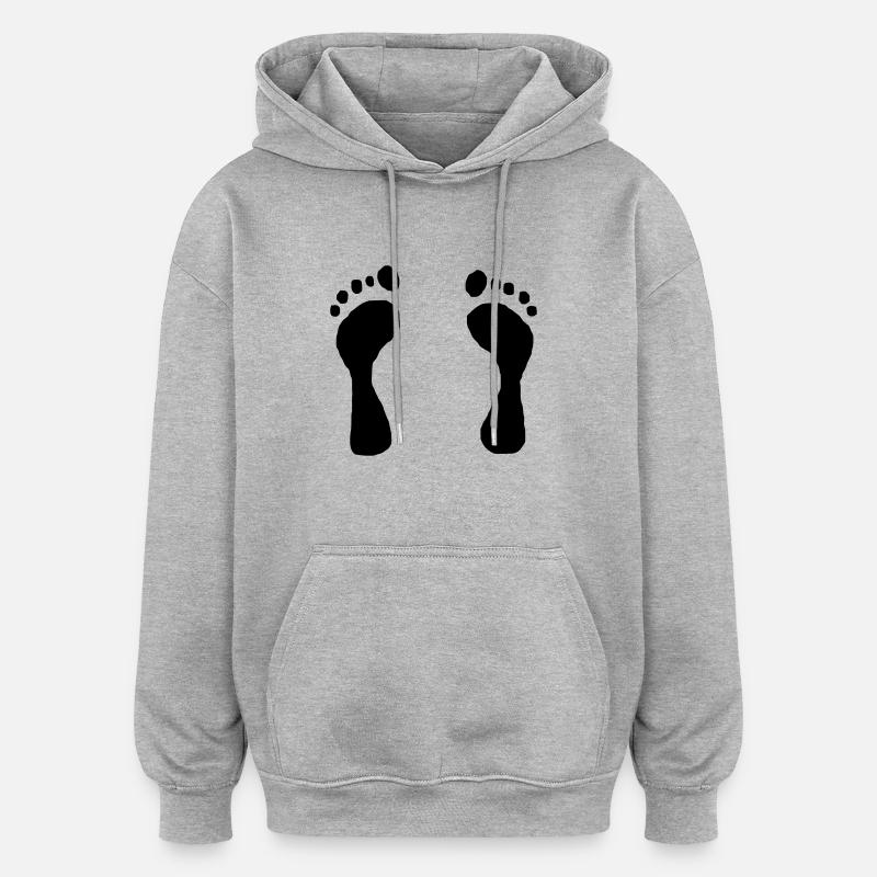 * Empreintes * - Sweat à capuche oversize unisexe - gris chiné