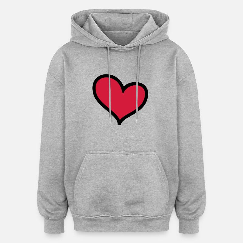 COEUR - Sweat à capuche oversize unisexe - gris chiné