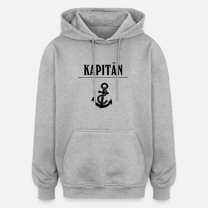 kapitan - Oversized Unisex Hoodie - Grau meliert