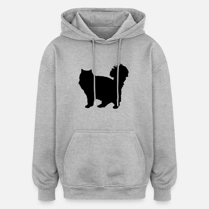 Vector Cat Silhouette - Oversized Unisex Hoodie - heather grey