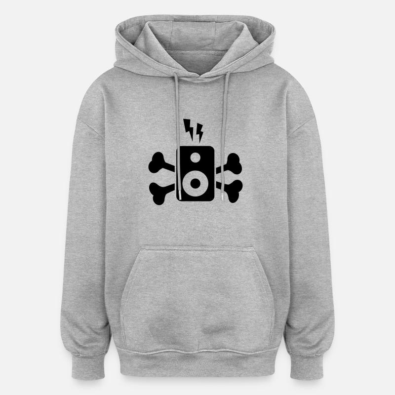 MUSIC BOX FLASH BONES - Sweat à capuche oversize unisexe - gris chiné