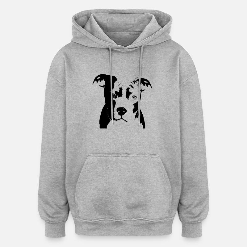Pitbull_Puppy_2 - Oversized Unisex Hoodie - Grau meliert
