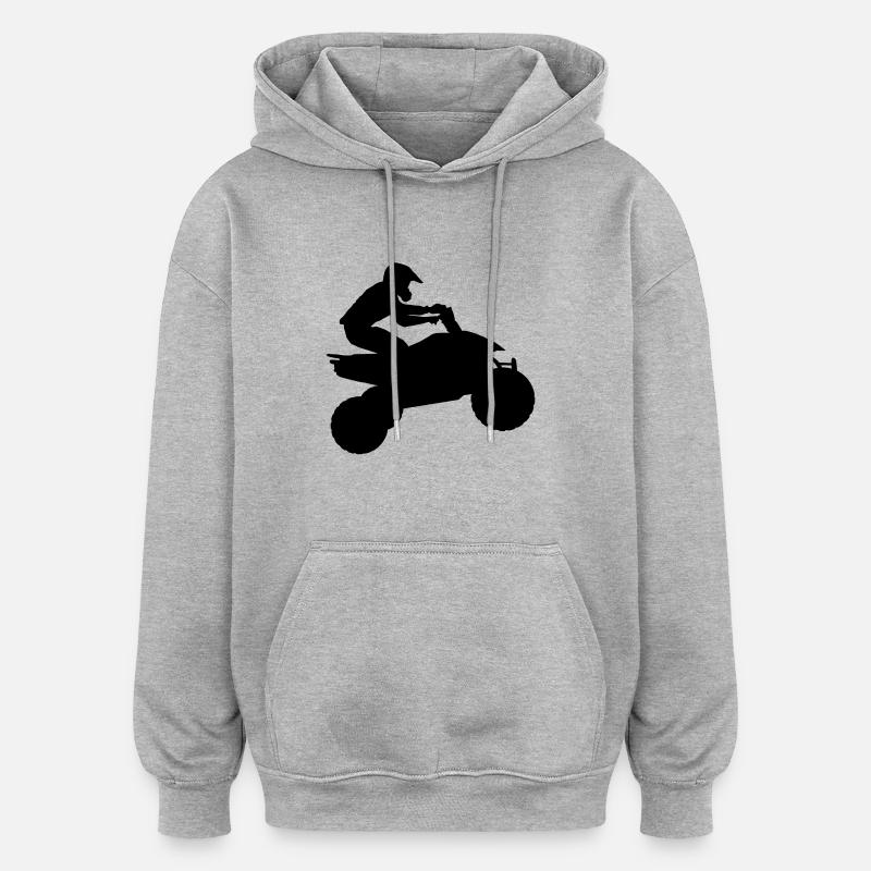 quad11 - Sweat à capuche oversize unisexe - gris chiné