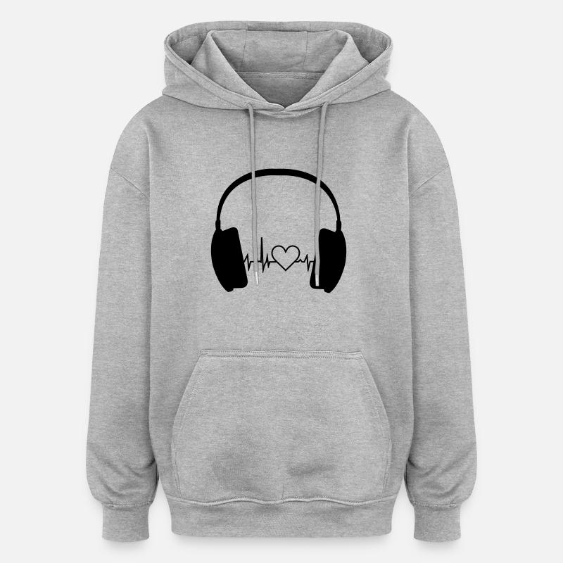 Casque - Sweat à capuche oversize unisexe - gris chiné