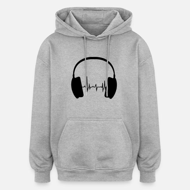 Casque et Beat - Sweat à capuche oversize unisexe - gris chiné