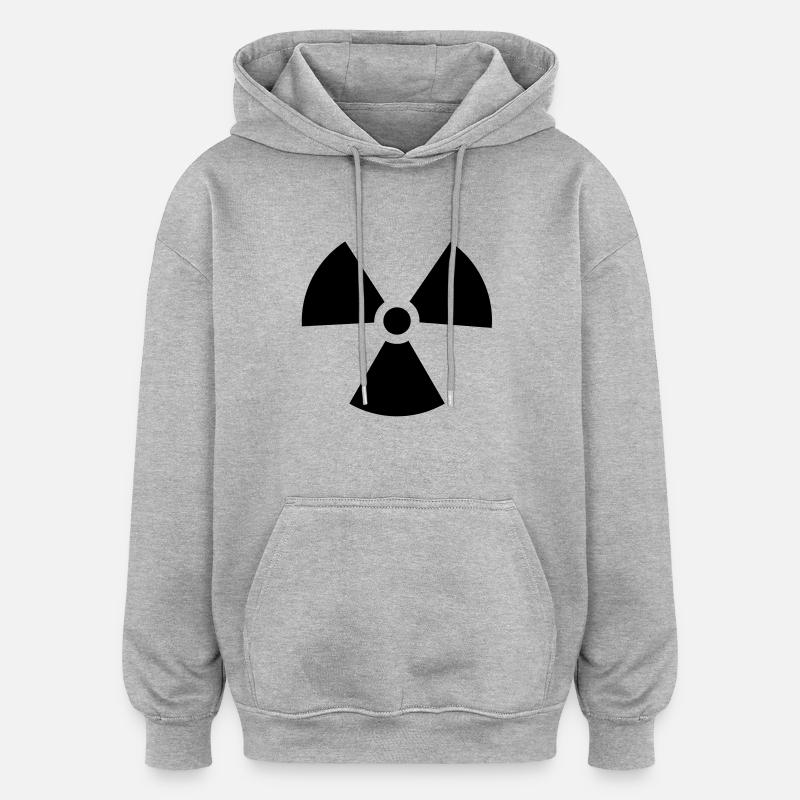 signe nucléaire - Sweat à capuche oversize unisexe - gris chiné