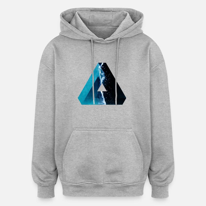 Triangle de Penrose - Sweat à capuche oversize unisexe - gris chiné