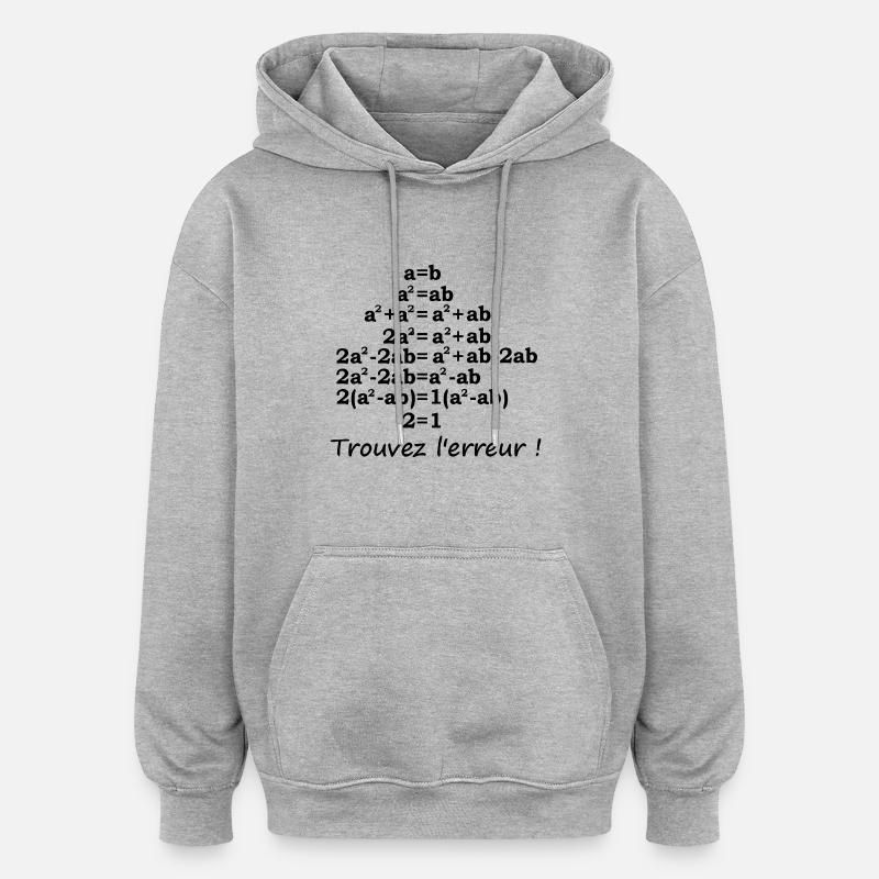 trouvez_erreur - Sweat à capuche oversize unisexe - gris chiné