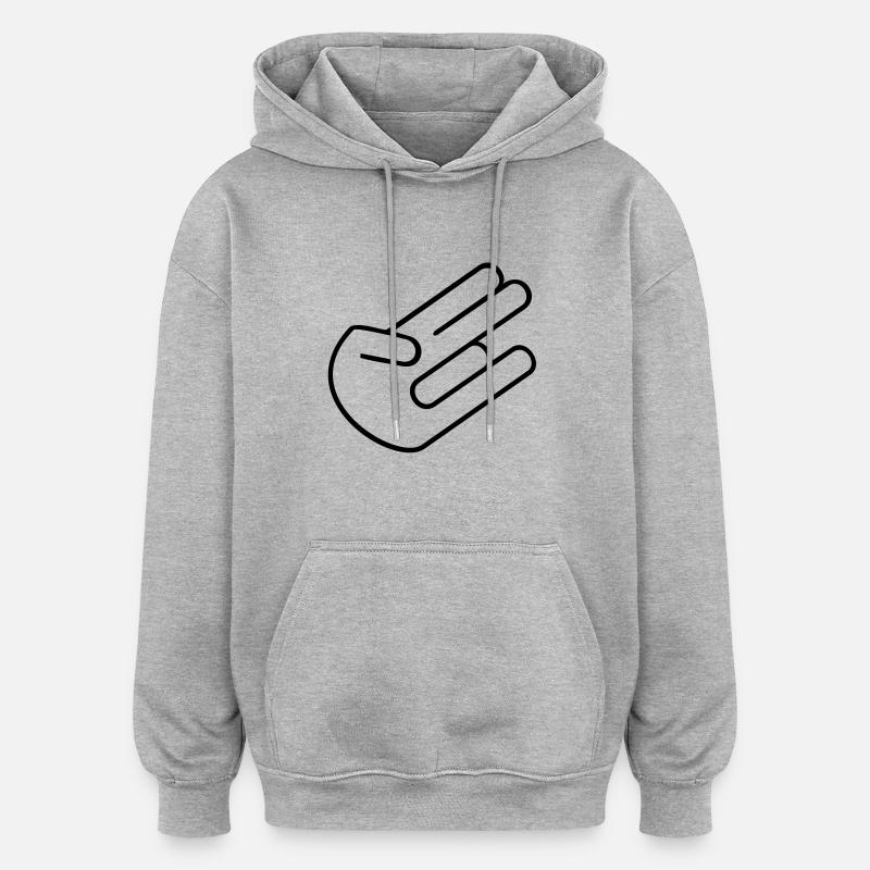 le choc - Sweat à capuche oversize unisexe - gris chiné