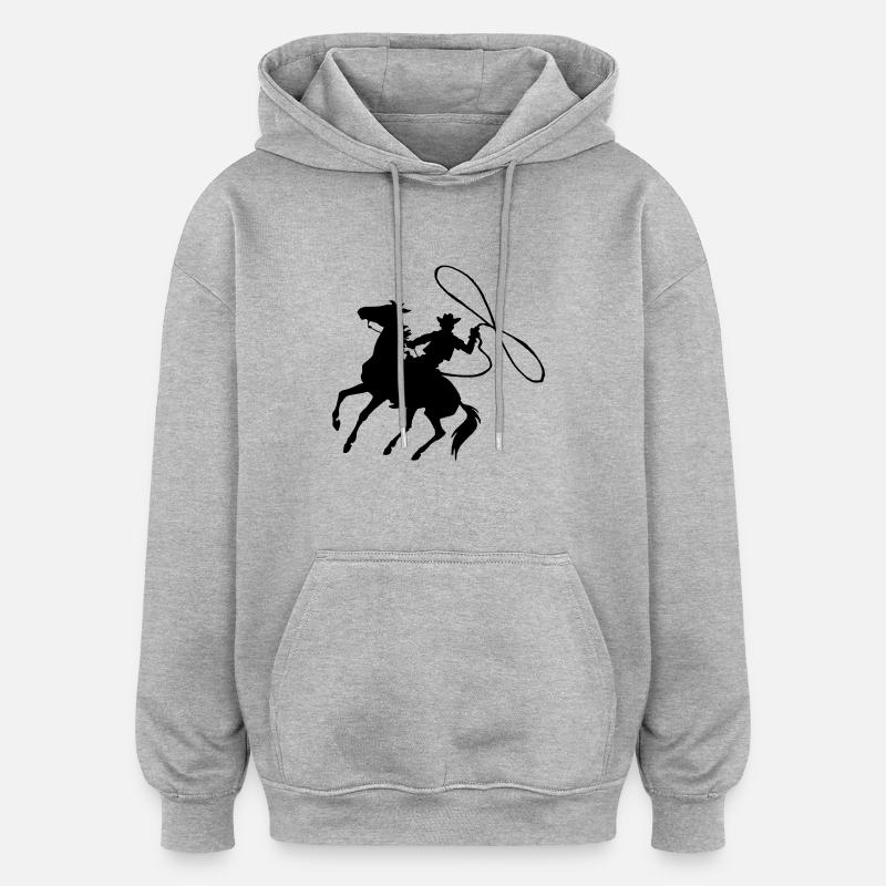Cowboy - Sweat à capuche oversize unisexe - gris chiné