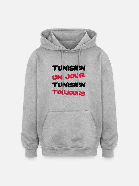 TUNISIEN un jour... - Oversized Unisex Hoodie - heather grey