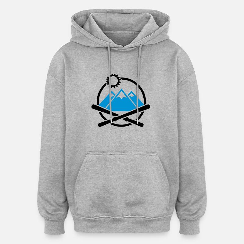 Ski - Sweat à capuche oversize unisexe - gris chiné