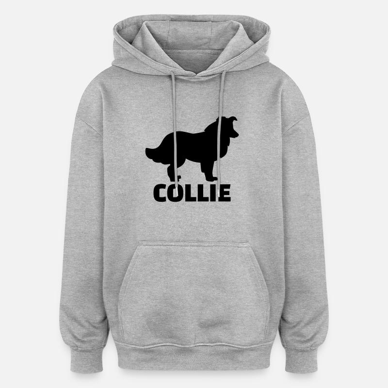 Collie - Sweat à capuche oversize unisexe - gris chiné
