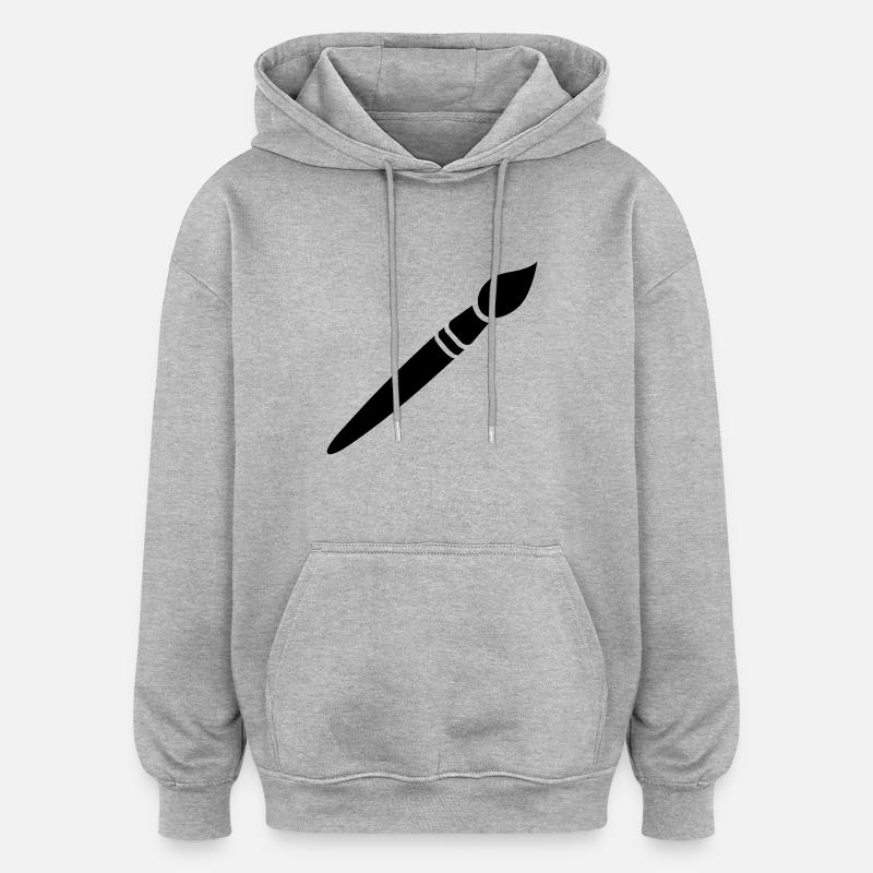 Pinceau - Sweat à capuche oversize unisexe - gris chiné