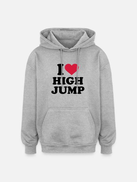 Hochsprung - Oversized Unisex Hoodie - Grau meliert