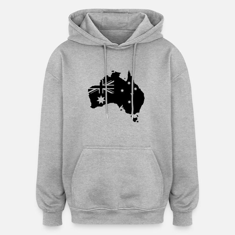 australia map design - Oversized Unisex Hoodie - Grau meliert