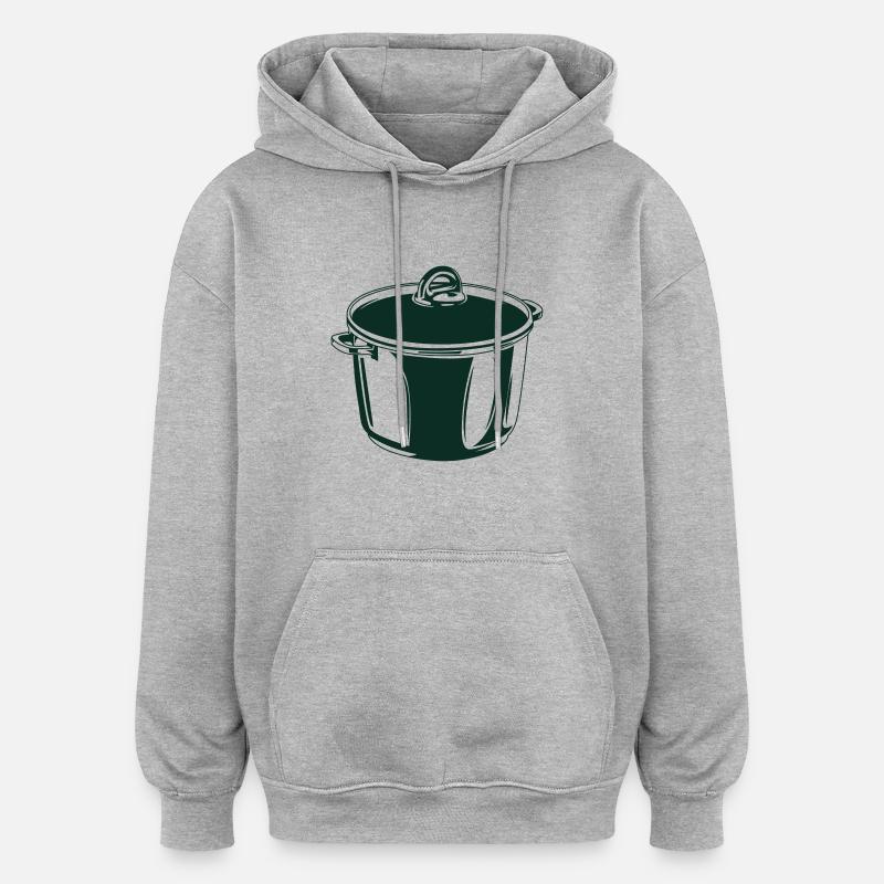 marmite marmite icône silhouette - Sweat à capuche oversize unisexe - gris chiné