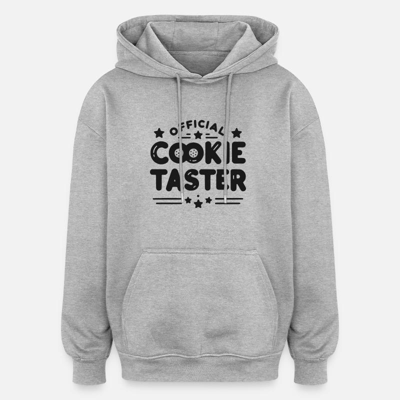 Dégustation officielle de biscuits - Sweat à capuche oversize unisexe - gris chiné