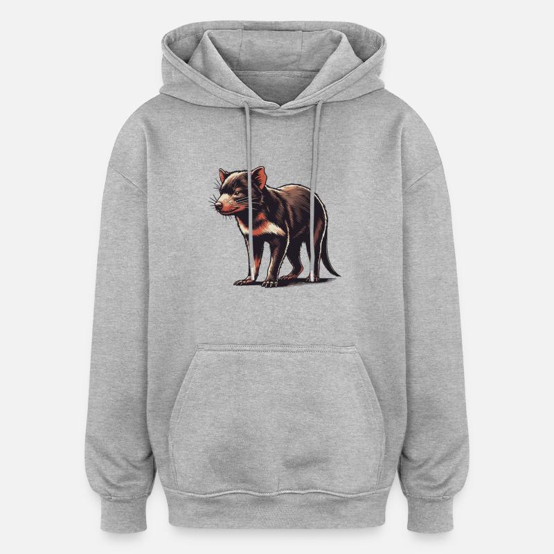 Tasmanian devil - Oversized Unisex Hoodie - heather grey
