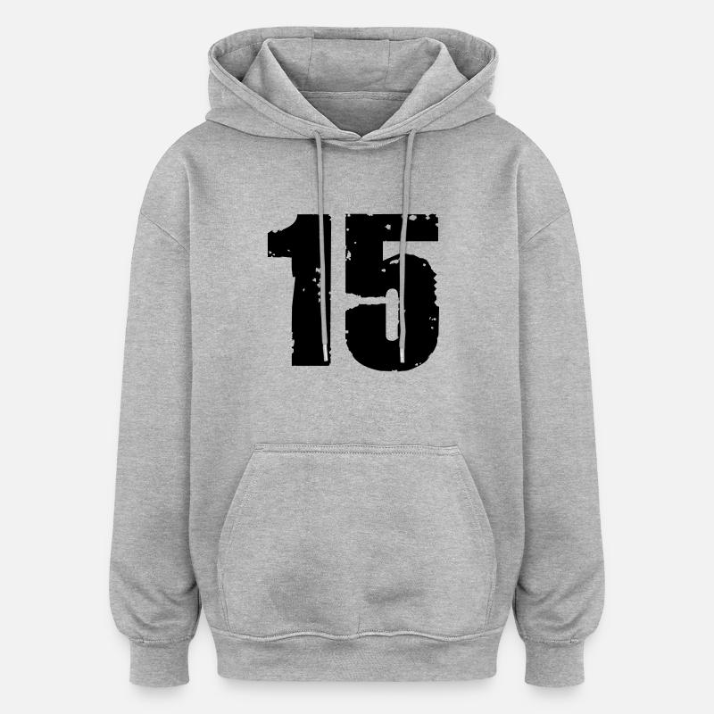 15 - Sweat à capuche oversize unisexe - gris chiné