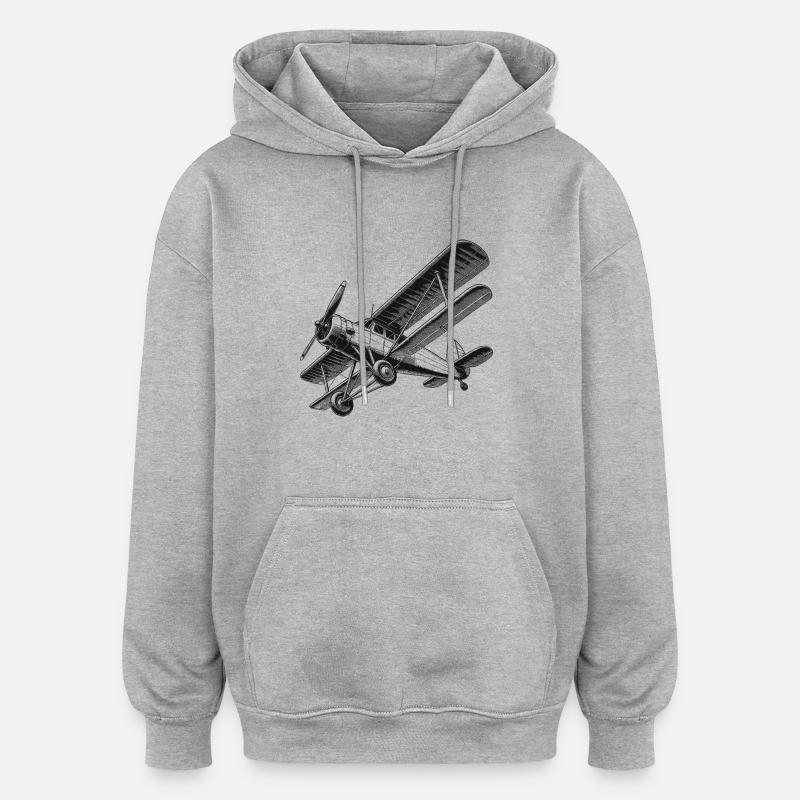 Biplan - Sweat à capuche oversize unisexe - gris chiné