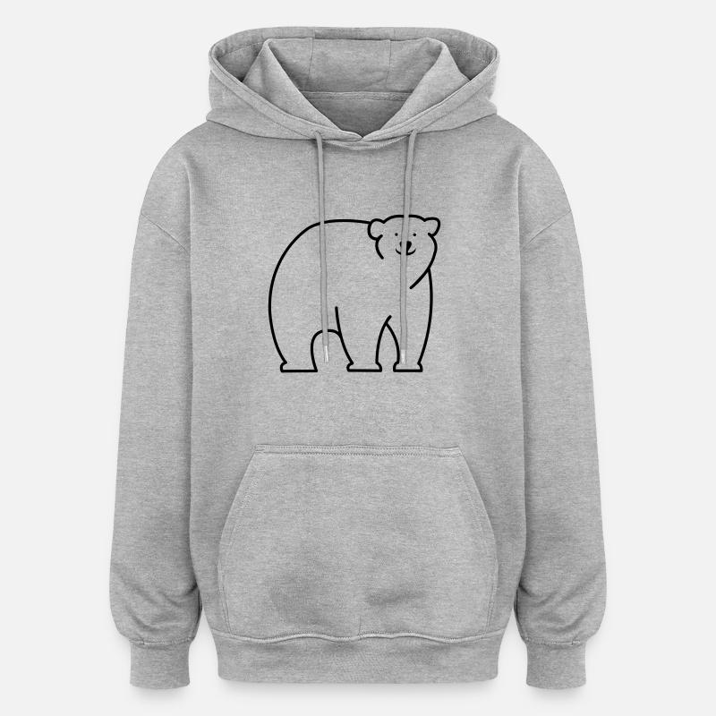 Eisbär - Oversized Unisex Hoodie - Grau meliert