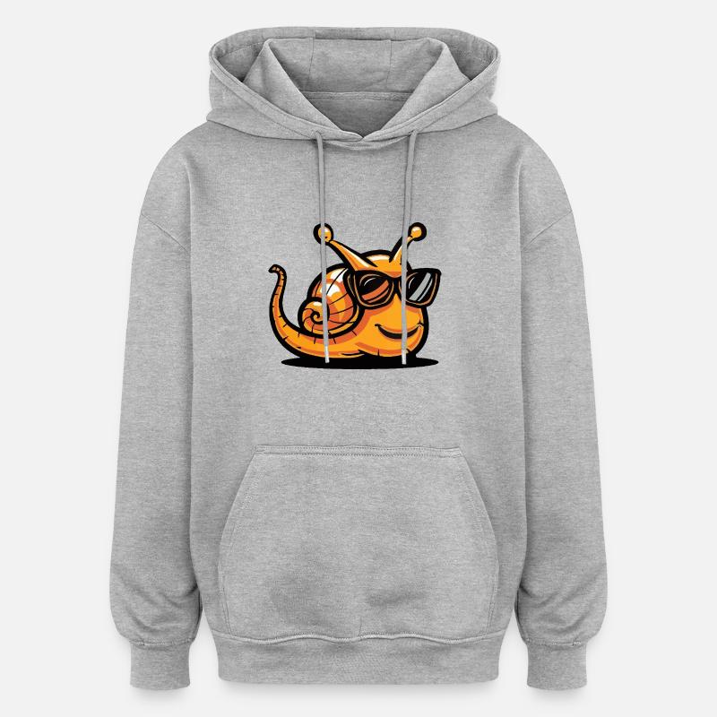 Snail Cool Comic - Oversized Unisex Hoodie - heather grey