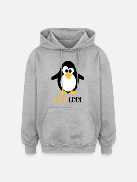 penguin - Oversized Unisex Hoodie - heather grey