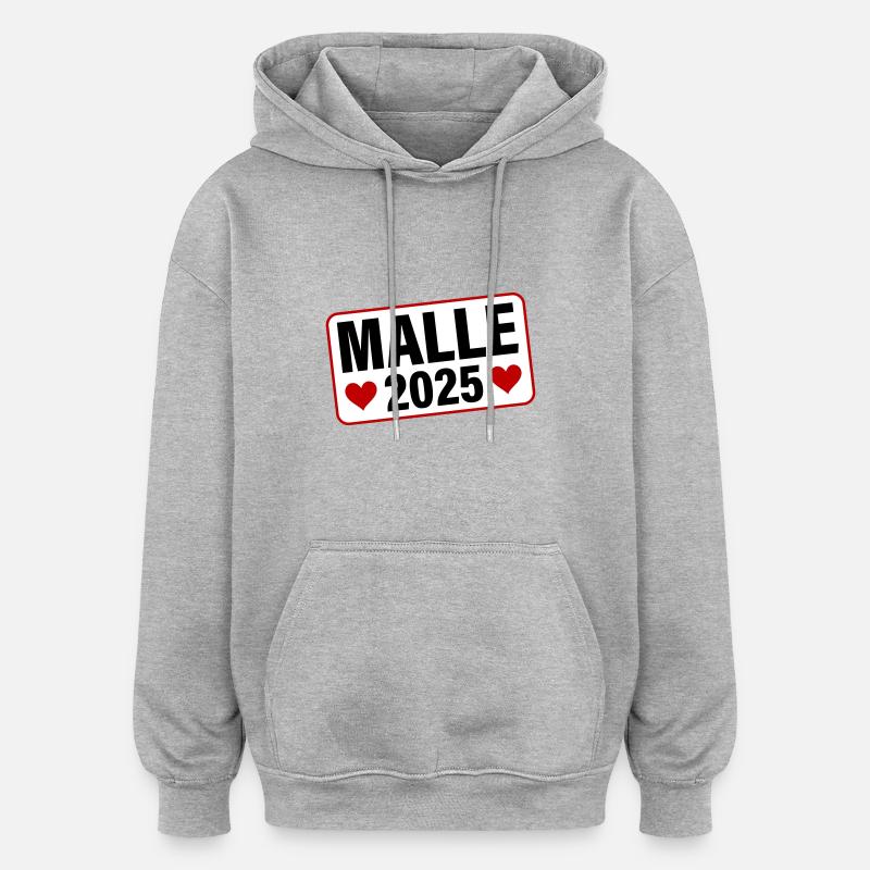 Malle 2025 Coeur - Sweat à capuche oversize unisexe - gris chiné