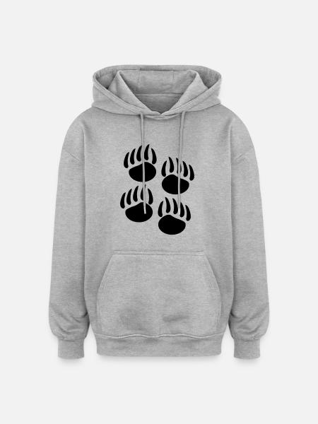 baerentatze3 - Oversized Unisex Hoodie - Grau meliert