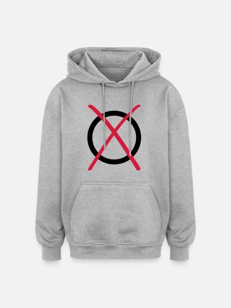 ja nein ok - Oversized Unisex Hoodie - Grau meliert