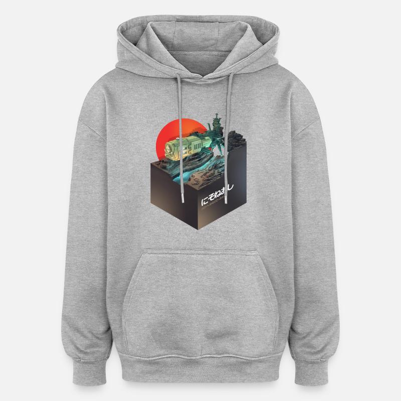 Arcadia spaceship - Sweat à capuche oversize unisexe - gris chiné