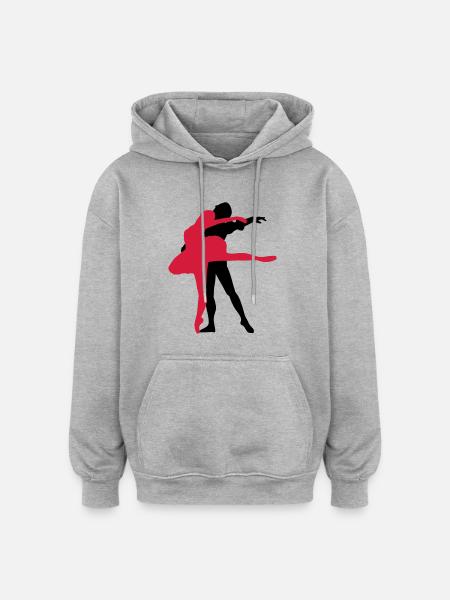 Vector Ballet dancer Silhouette - Oversized Unisex Hoodie - heather grey