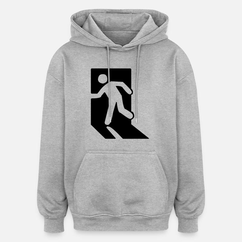 Exit (V) - Oversized Unisex Hoodie - heather grey
