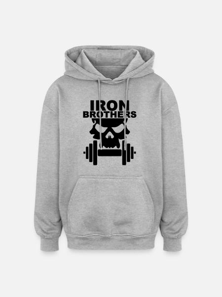 iron_brothers - Oversized Unisex Hoodie - Grau meliert